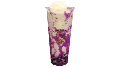 Ube Swirl Matcha Slush W Boba Ice Cream Zǐ Shǔ Mǒ Chá Zhēn Zhū Xuě Gāo Bīng Shā