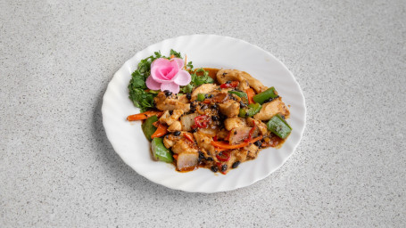 Chicken With Green Pepper Black Bean Sauce Shì Jiāo Jī