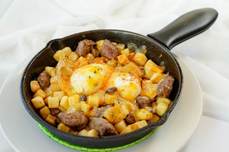 Niǔ Xī Lán Cǎo Sì Niú Ròu Lì Shǔ Lì Huò Zǐ (Big) New Zealand Grass Fed Steak And Egg Hash Skillet (Big)