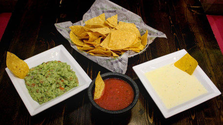 Appetizer Trio (Queso Dip, Guacamole, Chips Salsa)