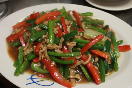 Fried Shredded Pork With Green Peppers Qīng Jiāo Sī Chǎo Ròu Sī