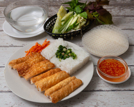 Steamed Fine Rice Vermicelli Cakes With Sugar Cane Prawn (Self Wrap)