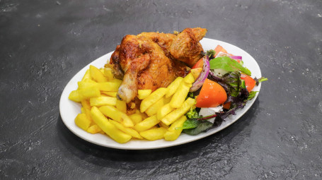 Half Chicken Chips And Salad Tray