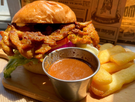 Shā Diē Jī Bā Hàn Bǎo Bāo Satay Sauce Chicken Burger