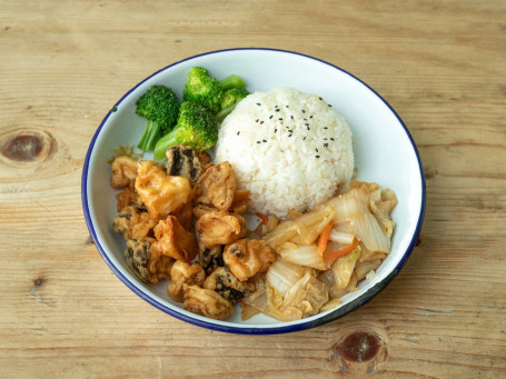 Crispy Mushrooms Bento Xián Sū Gū Biàn Dāng