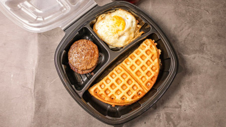 Waffle, Eggs, Breakfast Sausage