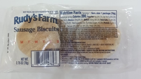 Rudy's Farm Sausage Biscuits, 2.75 Oz