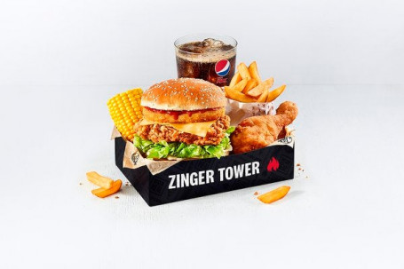 Zinger Tower Box Refeição Com 1 Unidade De Frango
