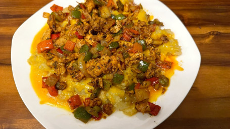 Sizzling Chicken Cheese Loaded Potatoes