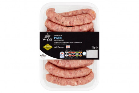 Morrisons As 12 Melhores Salsichas Chipolata De Porco 375G