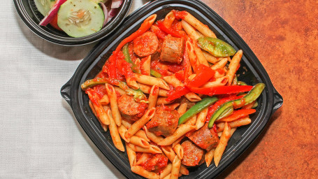 Pasta With Sausage Peppers W/ Garlic Roll