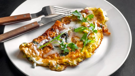 Spinach Veggies And Cheese Egg White Omelet