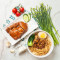 Lǔ Jī Bā Ròu Zào Gān Bàn Miàn Braised Pork Mince Dry Noodles With Marinated Chicken Thigh