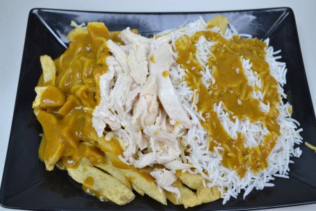 Chicken Curry Half Rice Half Chips