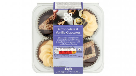 Coop 4 Cupcakes De Chocolate E Baunilha