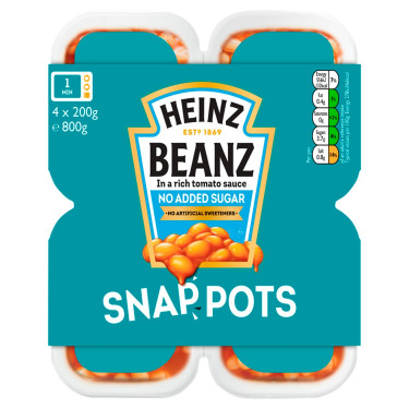 Heinz Beanz Sem Açúcar Snap Pots 4X200G