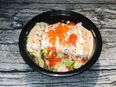 rì shì má jiàng dòu fǔ shā lǜ Tofu Salad with Japanese Sesame Dressing