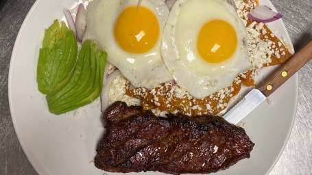 Chilaquiles Verdes With Strip Steak