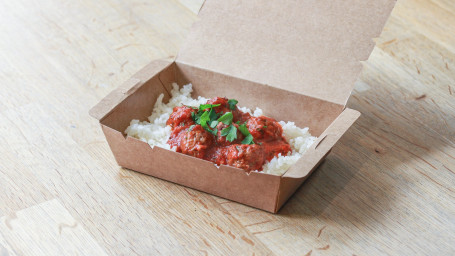 Lamb Mint Meatballs In Tomato Sauce And Rice (Gf)