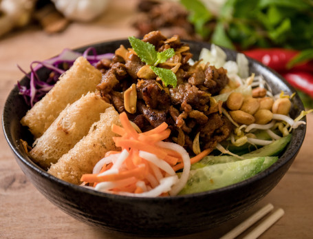 Grilled Chicken Spring Rolls Vermicelli Salad