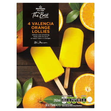 Morrisons The Best Valência Orange Lollies 4 Pack