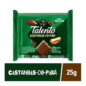 Chocolate Ao Leite Com Castanhas-Do-Pará Garoto Talento 25G