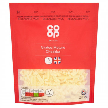 Co Op Grated Mature Cheddar Cheese 200G