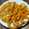 Bacon, Cheese And Mushroom Fries And 3 Onion Rings)