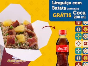 Linguiça Caipira Com Batata Coca Cola 200Ml Grátis