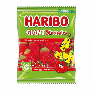 Haribo Giant Strawbs Bags 140G