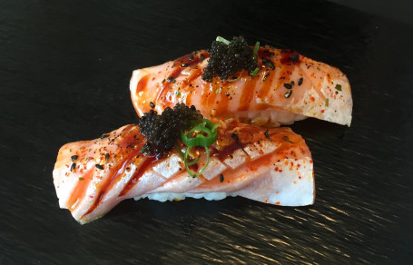 Flamed Salmon Toro Nigiri (2 Pieces)