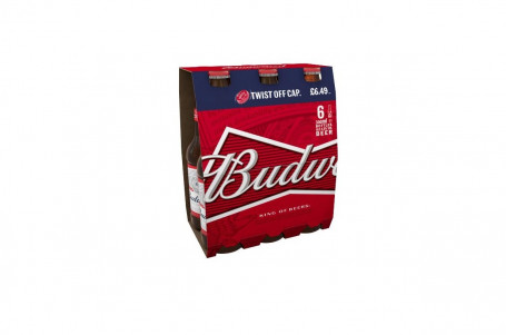 Budweiser Lager Beer Bottles 6 X 300Ml Pmp