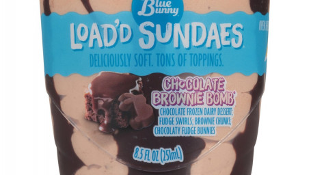Blue Bunny Load'd Sundaes Chocolate Brownie Bomb, 8,5
