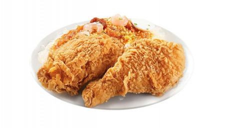 2 Unidades De Chickenjoy Com Palabok Fiesta Drink