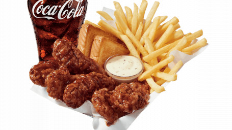 Honey Bbq Glazed Chicken Strip Basket 6Pc W/Drink