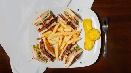 Steak Cheese Club Sandwich