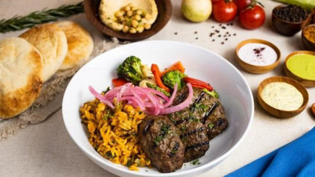 Lamb Beef Kabob Rice Bowl