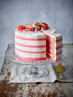 Pink Candy Stripe Gateau (6Inch)