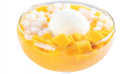 Mango Mini Glutinous Rice Balls With Vanilla Ice Cream Xuě Shān Máng Guǒ Xiǎo Wán Zi
