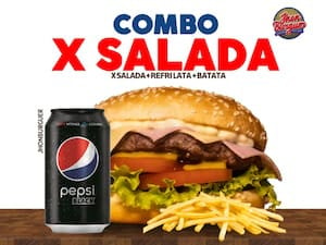 X Salada Fritas Pepsi Black 350Ml