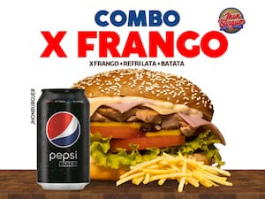 X Frango Fritas Pepsi Black 350Ml