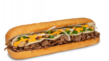 Philly Cheesesteak Sub com Batatas Fritas