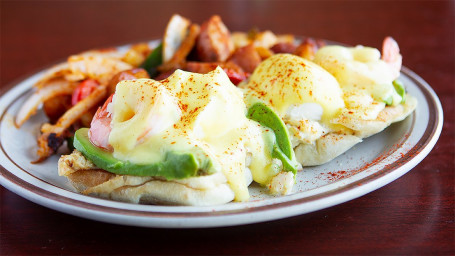 Crab, Prawns And Avocado Benedict