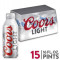 Cerveja De Lager Light Coors (16 Oz X 15 Ct)