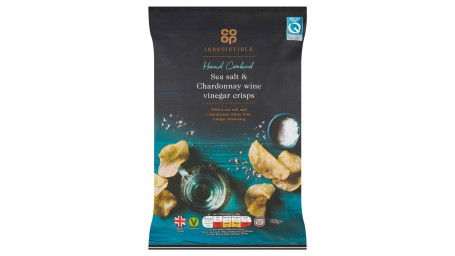 Co-Op Irresistível Cozido À Mão Sal Marinho Chardonnay Vinagre De Vinho Batatas Fritas 150G