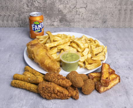 Regular Cod Chips, A Side, 4Oz Sauce 330Ml Drink