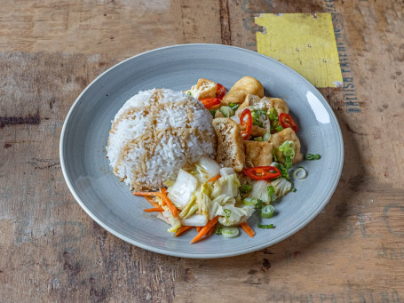 Tofu Puffs And Veg With Soy Sauce Yóu Dòu Fǔ Yǔ Shū Cài