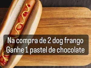 2 Dog Frango Grátis 1 Pastel De Chocolate Preto