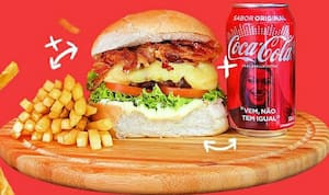 Combo Hambúrguer Bacon+ Fritas+Coca Lata