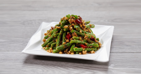 E17 Ròu Suì Lǎn Cài Gān Biān Sì Jì Dòu Stir-Fried French Bean With Minced Pork And Preserved Olive Vegetable